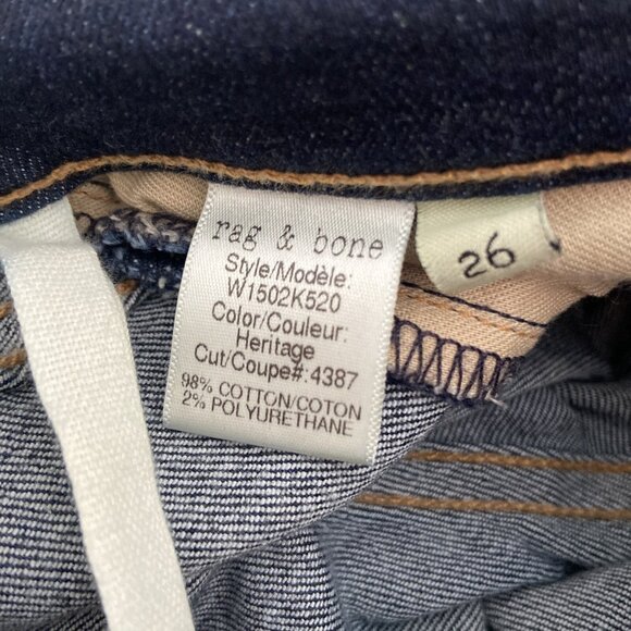 Rag And Bone Skinny Womens 26x30 Blue Denim Jeans Stretch - Picture 7 of 9